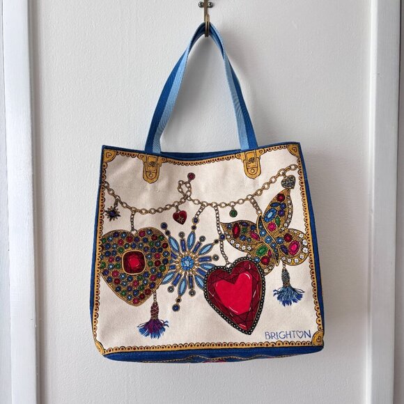 Brighton Glittering Love Canvas Tote Bag - Picture 3 of 11